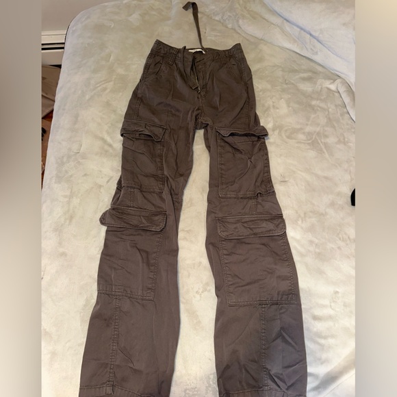 Bershka Tie Cargo Pants Grey - Picture 2 of 3